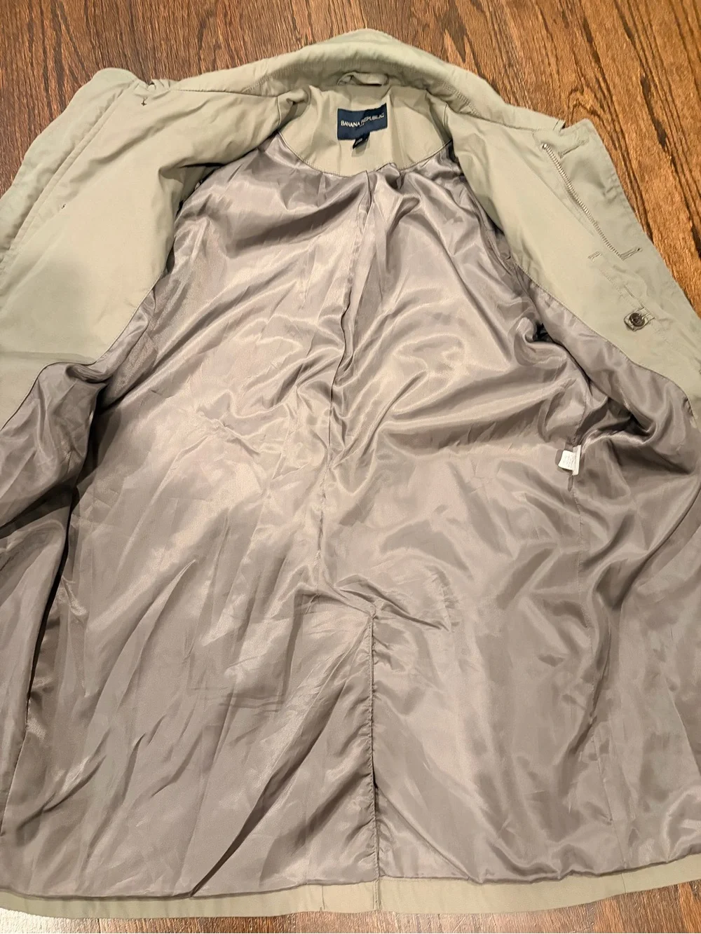 Banana Republic Light green Single-Breasted Trench Coat
